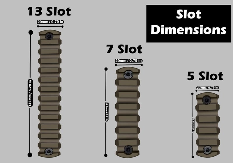 Gotical Store 13 Slots MLOK Picatinny Rail Section for M-Lok Handguard Flat Dark Earth Fit for 21mm Picatinny/Weaver Rails - Image 3